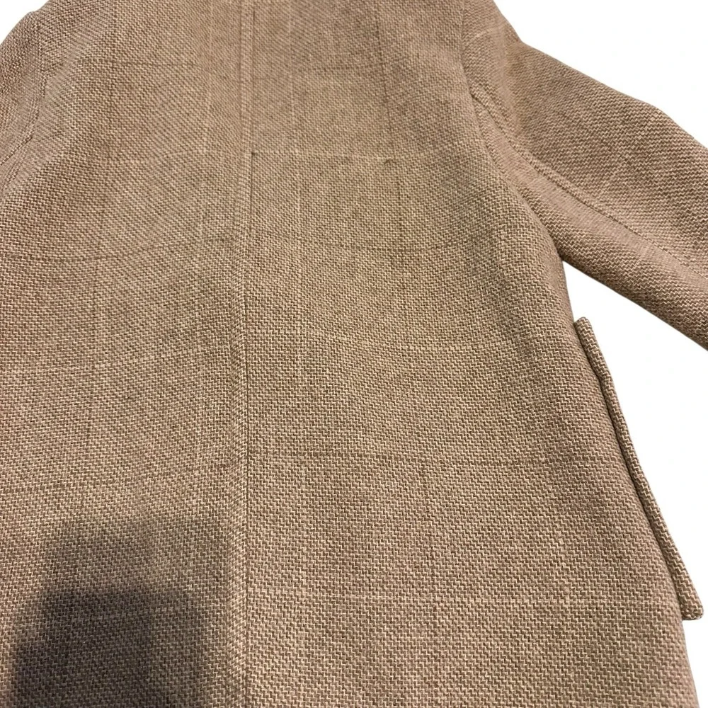 Zara Girls woll blend double‎ breasted coat size 9c/134 cm Pre Owned Beige/Tan